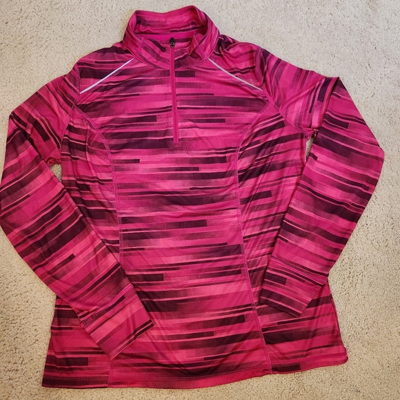 💥SALE💥 Xersio, Large, Zippered Athletic Long Sleeve Top, Fushia, Pink, Maroon - Picture 1 of 6